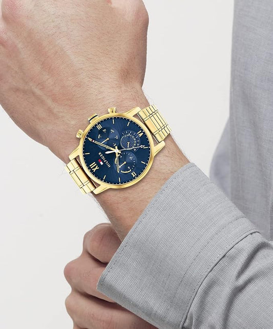 Tommy Hilfiger Sullivan 44mm Navy Dial Gold-Tone Men's Watch 1791880
