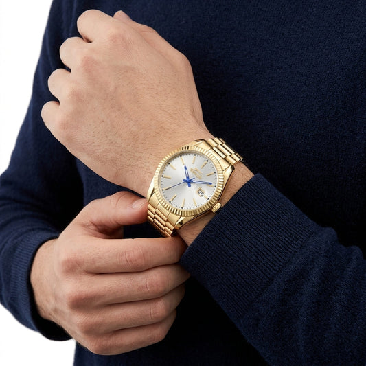 Slazenger 41mm Silver Dial Gold-Tone Date Men's Watch SL.09.2583.1.130