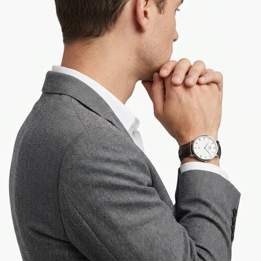 Daniel Wellington Dapper York 38mm White Dial Silver-Tone Dark Brown Leather Date Unisex Watch DW00100089