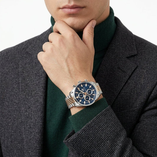 Beverly Hills Polo Club Blue Dial Two-Tone Multifunction Men's Watch BP3823X.590