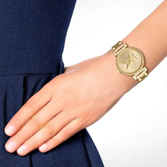 Michael Kors Sofie 36mm Gold Dial Gold-Tone Crystal Women's Watch MK4334