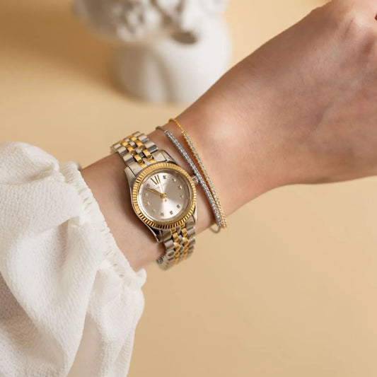 Michael Kors Lexington 26mm Silver Dial Two-Tone Women's Watch MK4815