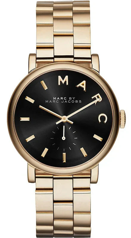 Marc By Marc Jacobs Baker Black Dial Gold Tone Watch MBM3355 Hoofdafbeelding
