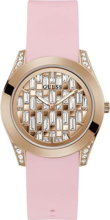 Guess Clarity Pink Tone Silicone Strap Women's Watch GW0109L2 Hoofdafbeelding
