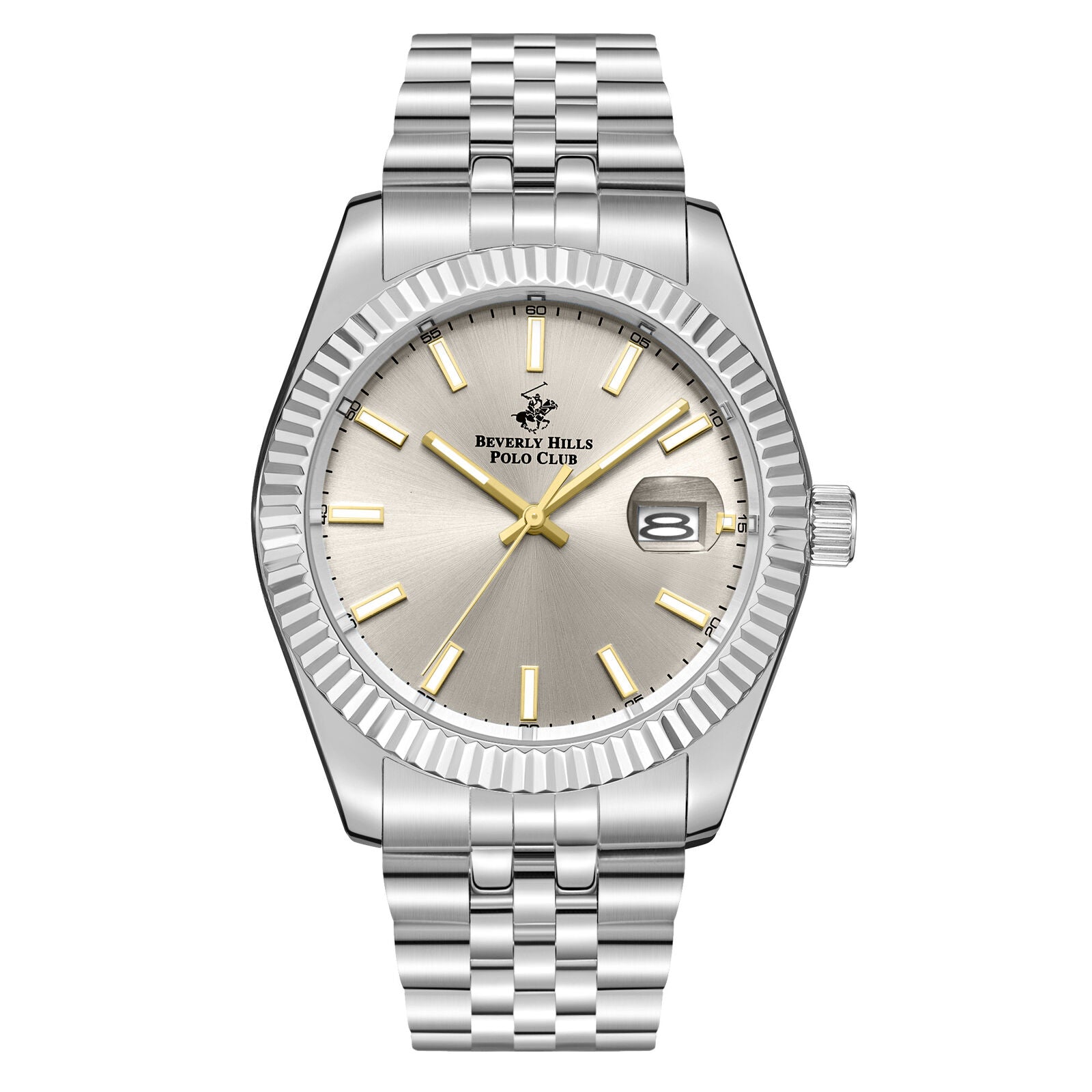 Beverly Hills Polo Club Beige Dial Silver Date Watch - BP3018X.361 Main image