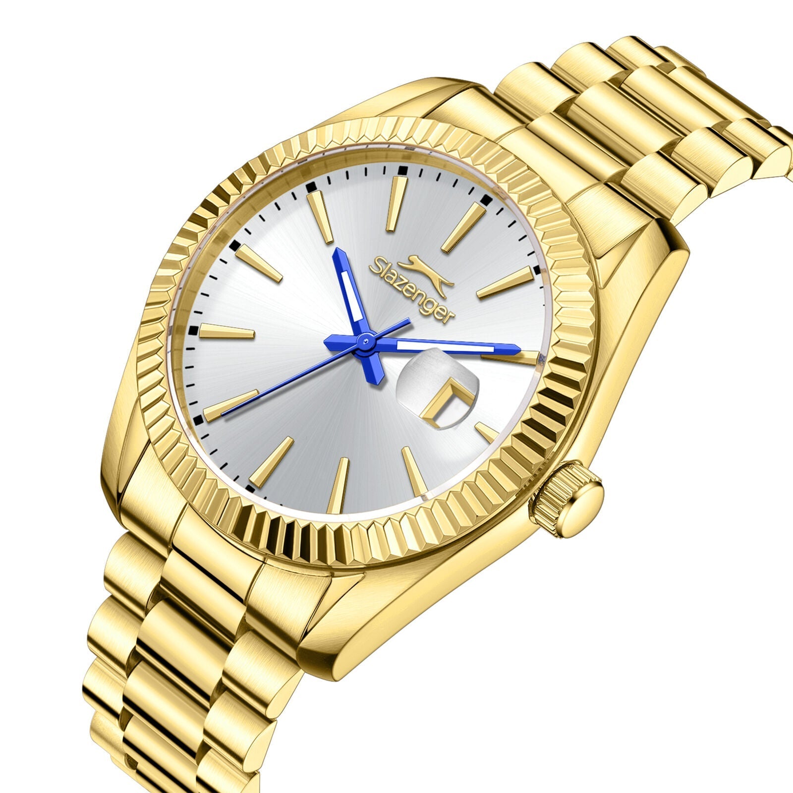 Slazenger Classic Day Date Window Sunray Silver Dial Gold Watch - SL.09.2583.1.130 Secondary image