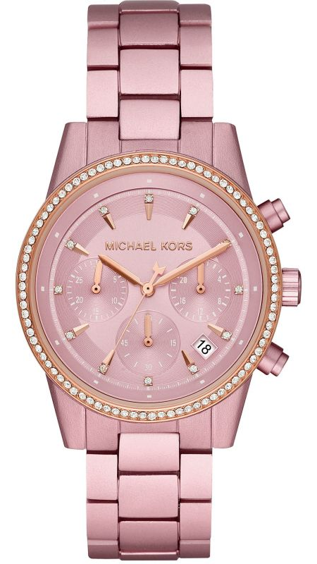 Michael Kors Ritz Chronograaf Dameshorloge van roze aluminium - MK6753 Hoofdafbeelding
