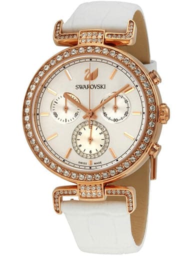 Swarovski Era Journey Silver Dial White Leather Strap Women's Watch 5295369 Secondary image