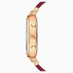 Swarovski Era Journey Red Dial Red Leather Strap Women's Watch 5416701