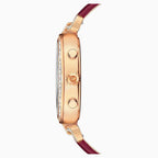 Swarovski Era Journey Red Dial Red Leather Strap Women's Watch 5416701