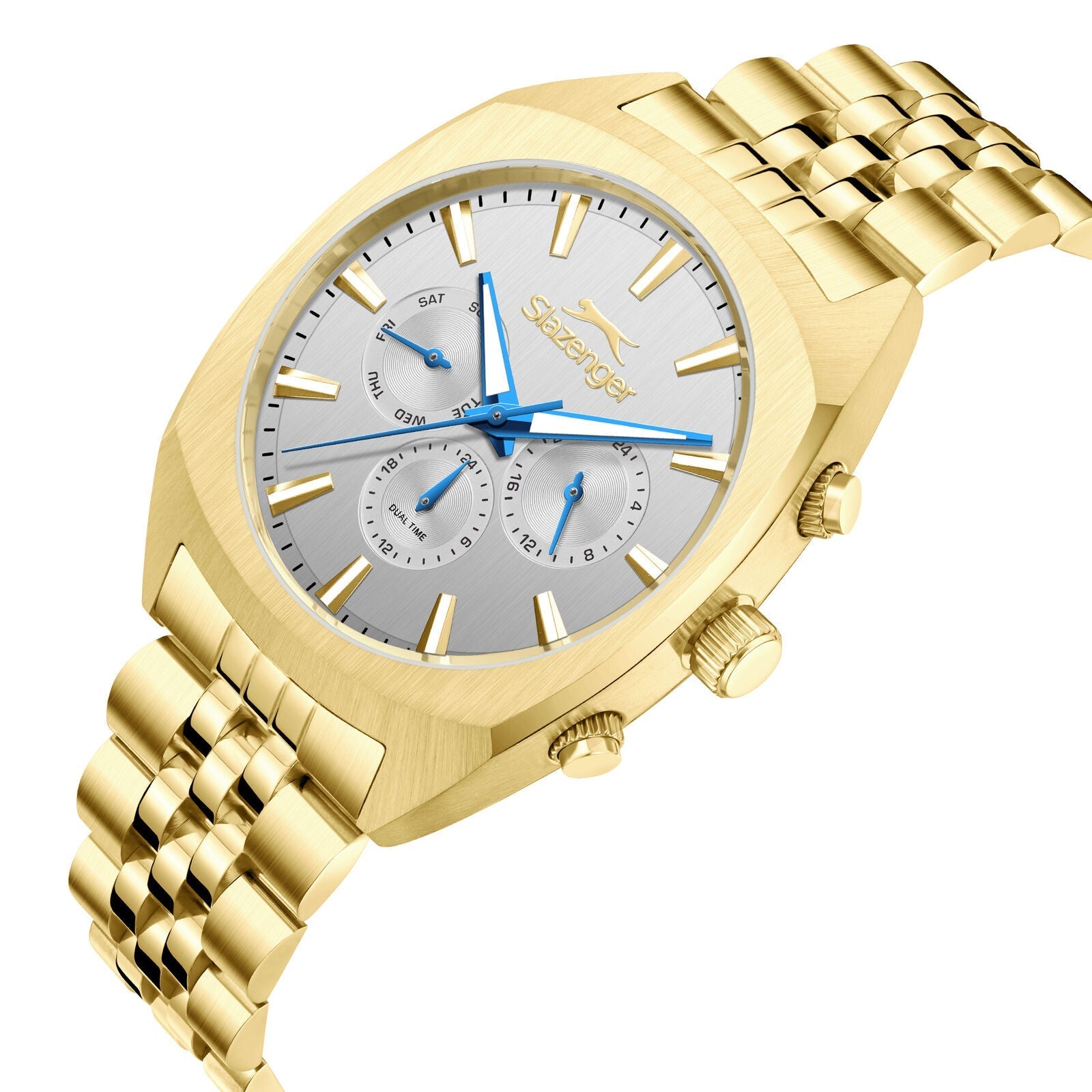 Slazenger Luminous Multifunction Silver Sunray Dial Gold Watch - SL.09.2574.2.130 Secondary image