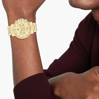 Tommy Hilfiger Tyson 43mm Gold Dial Gold-Tone Men's Watch 1710611