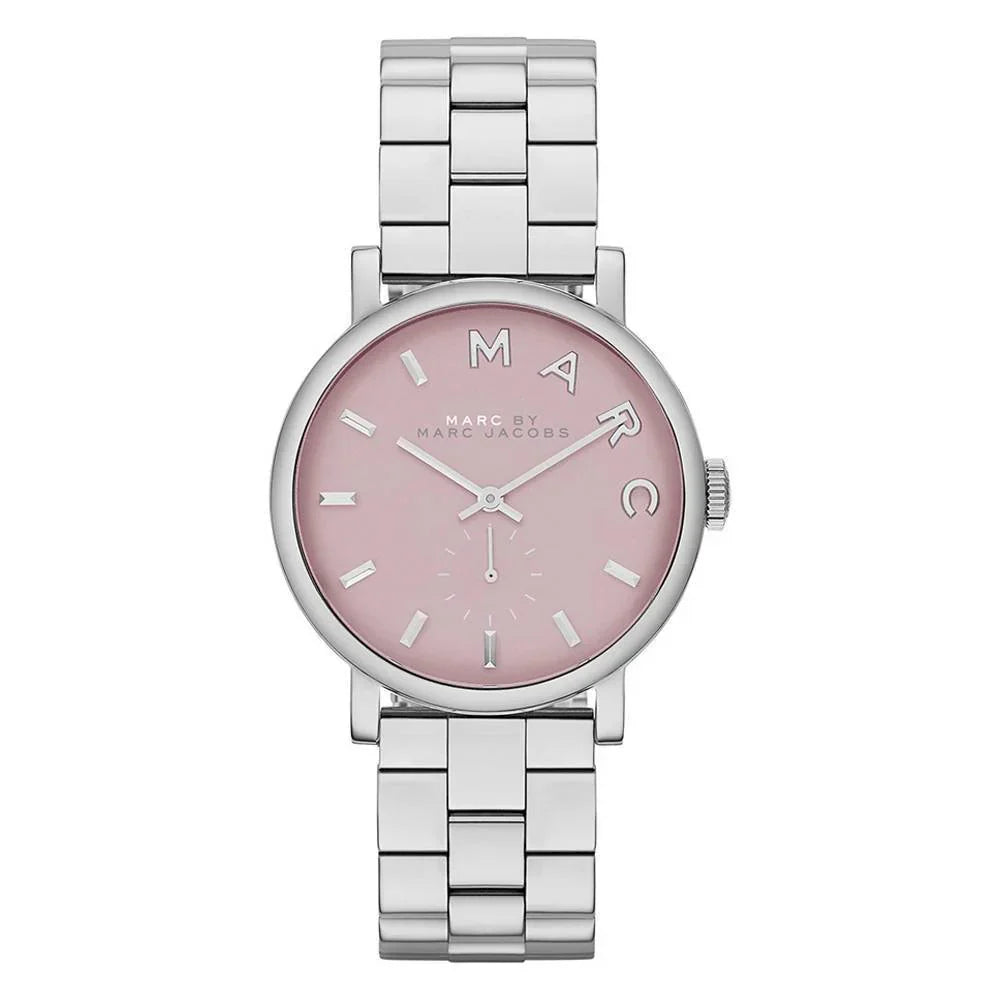 Marc By Marc Jacobs Baker Pink Dial Silver Tone Watch MBM3283 Hoofdafbeelding