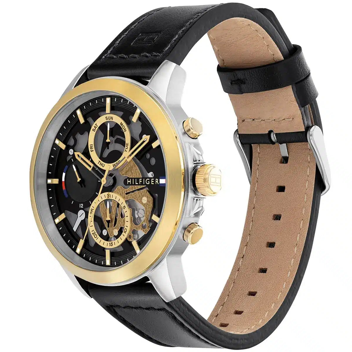 Tommy Hilfiger Henry Multifunction Two tone Case Black Genuine Leather Men's Watch - 1710474 Secundaire afbeelding