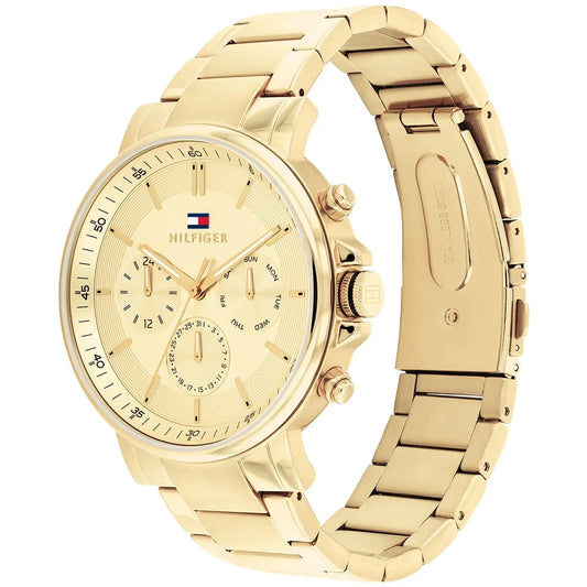 Tommy Hilfiger Tyson 43mm Gold Dial Gold-Tone Men's Watch 1710611