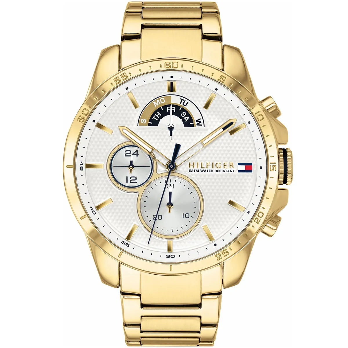 Tommy Hilfiger Iconic 48mm Gold-Tone Multifunction Men's Watch 1791538