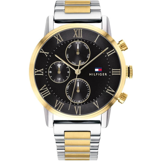 Tommy Hilfiger 44mm Black Dial Two-Tone Chronograph Men's Watch 1791539