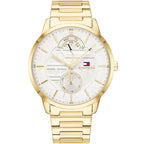 Tommy Hilfiger Hunter Multi function White Dial Gold Men's Watch - 1791609