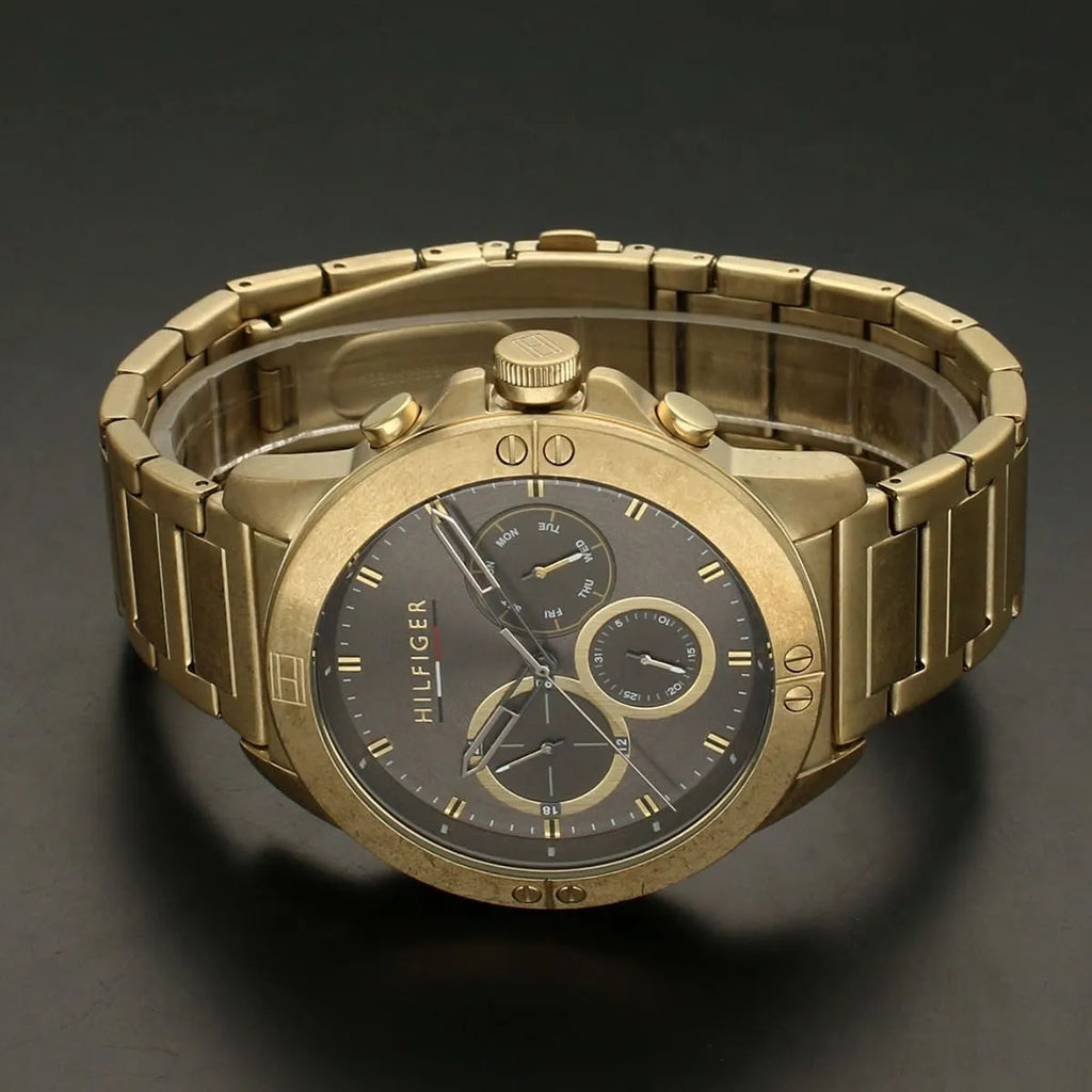 Tommy Hilfiger Mason Grey Dial Gold Men's Watch - 1791891