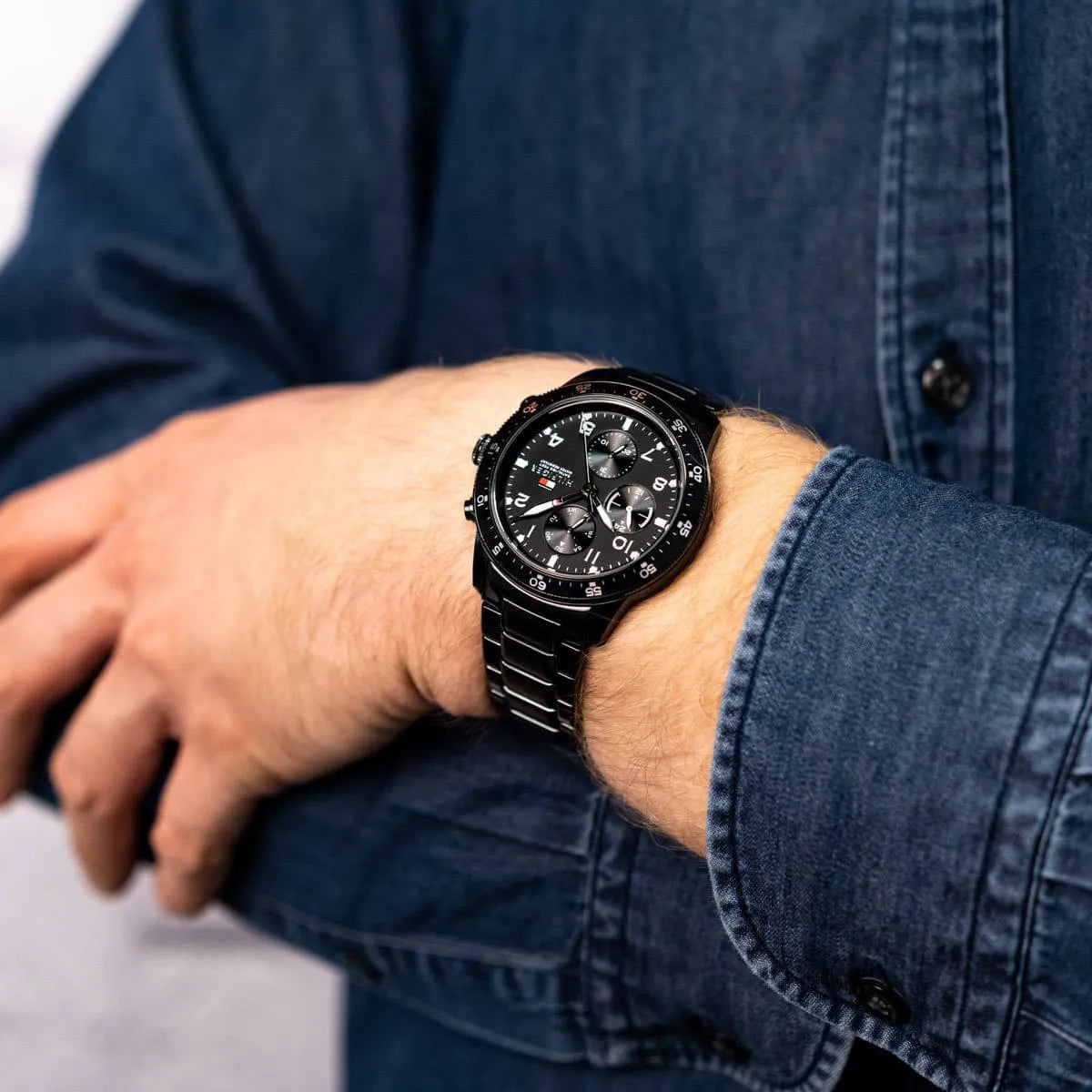Tommy Hilfiger Jimmy 44mm Black Dial Black-Tone Chronograph Men's Watch 1791951