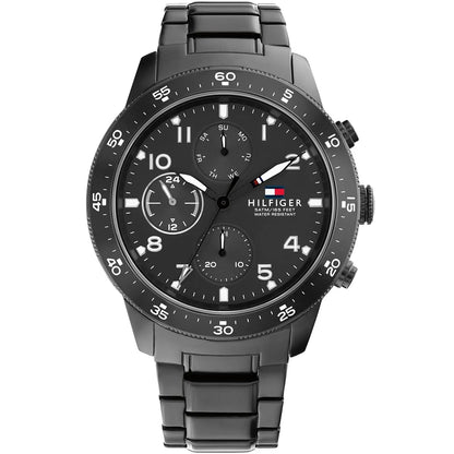 Tommy Hilfiger Jimmy 44mm Black Dial Black-Tone Chronograph Men's Watch 1791951