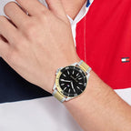 Tommy Hilfiger Baker Black Dial Two-tone Men's Watch - 1792013