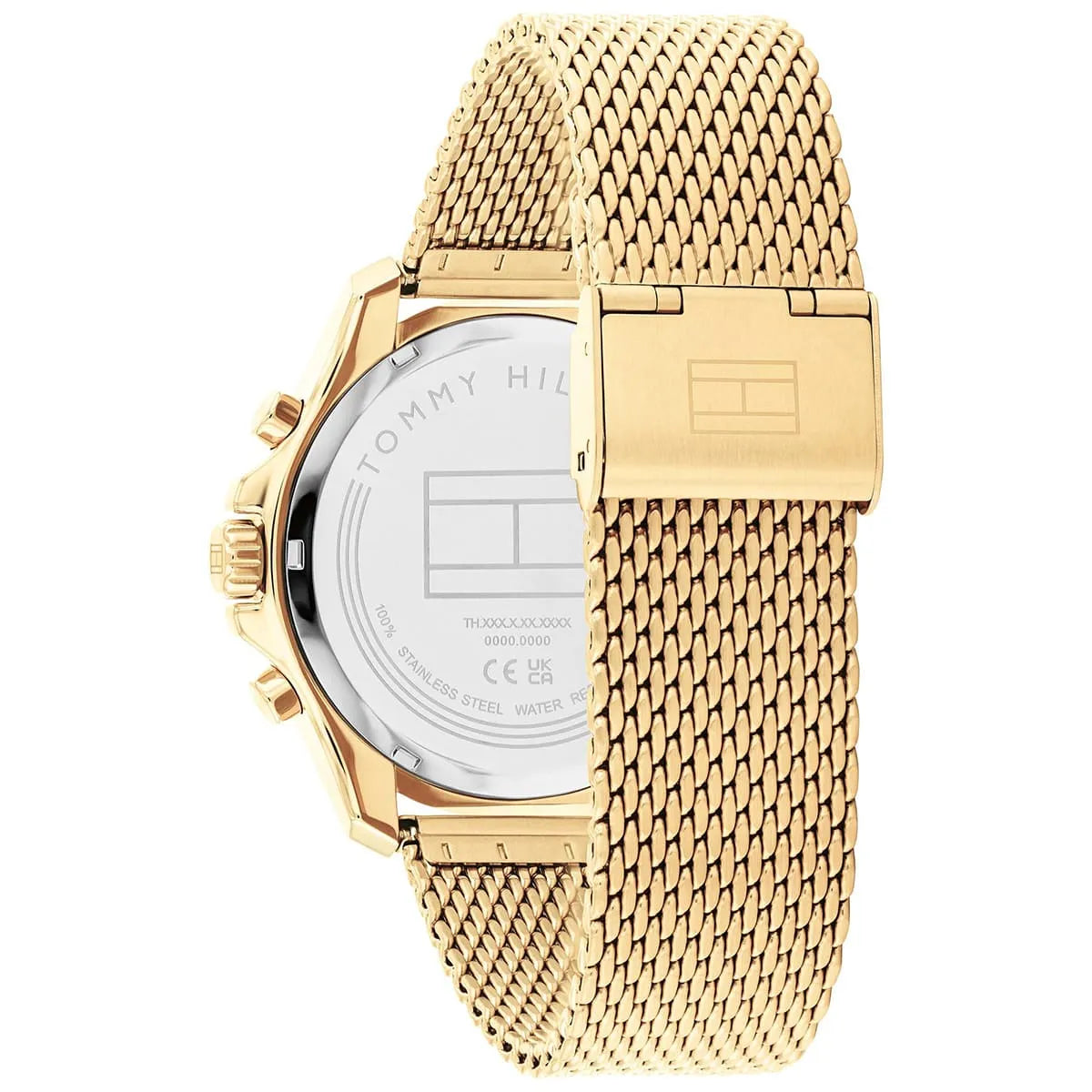 Tommy Hilfiger 43mm Dark Green Dial Gold-Tone Mesh Chronograph Men's Watch 1792093