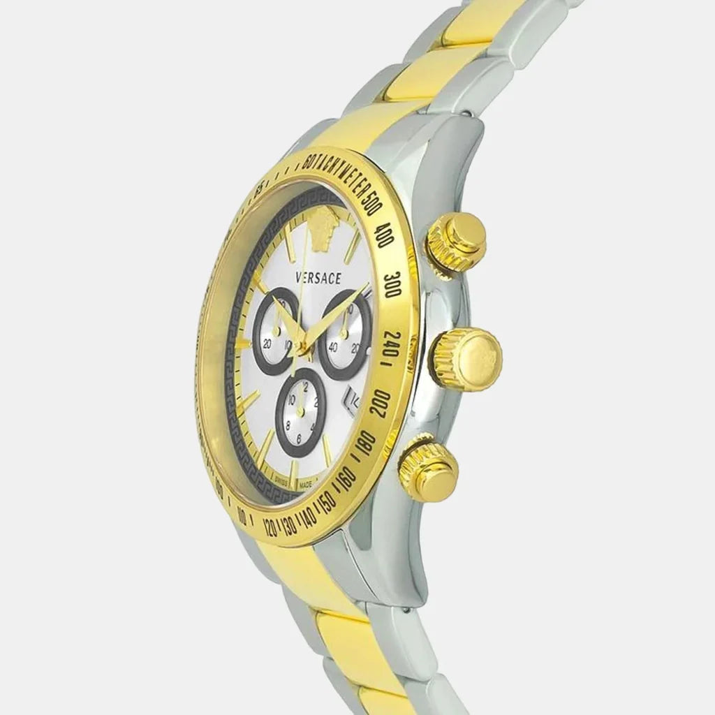 Versace 44mm Silver Dial Two-Tone Chronograph Men's Watch VEV700519