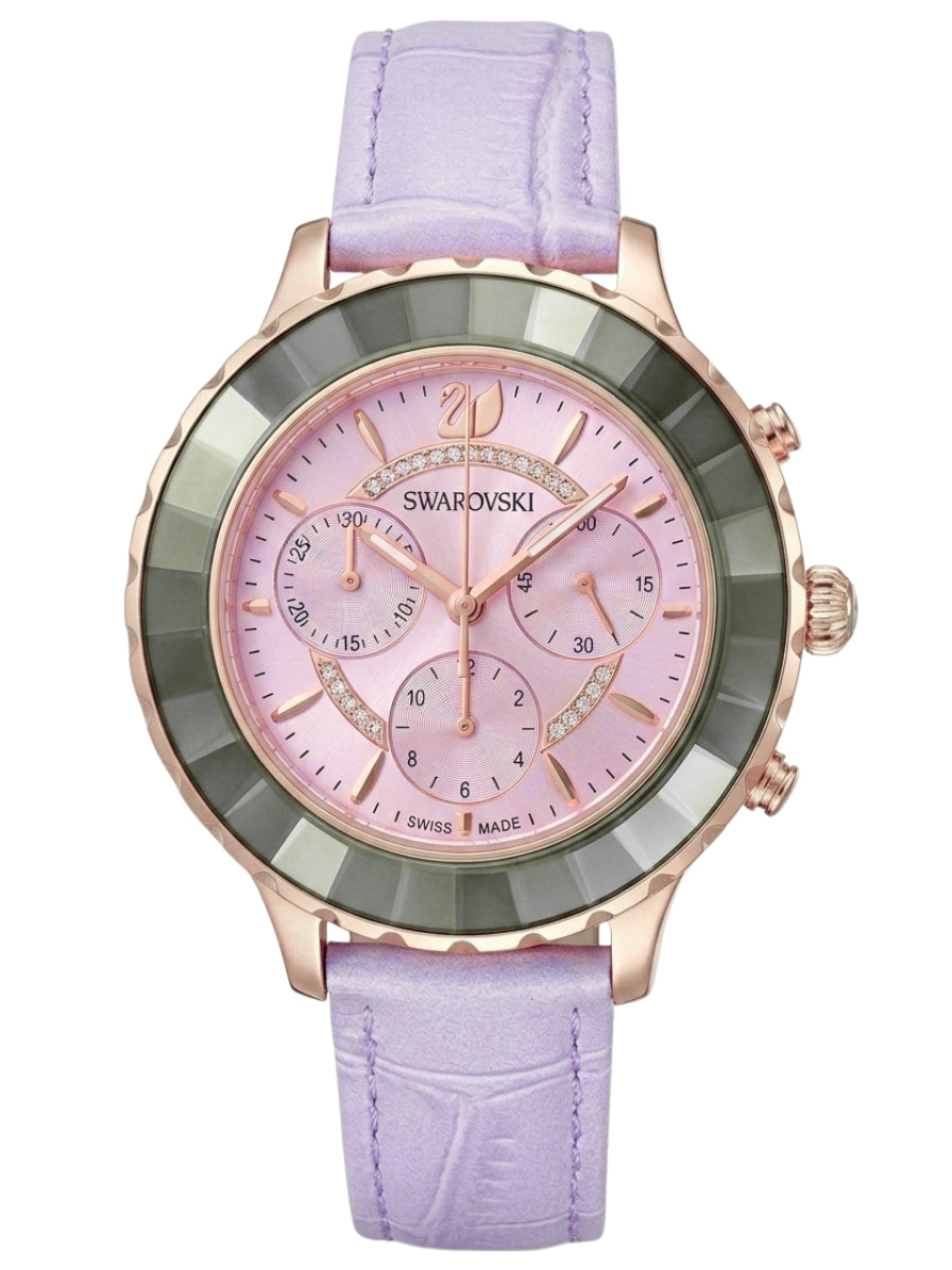 Swarovski Octea Lux Chrono Light Purple Leather Strap Women's Watch 5632263 Main image