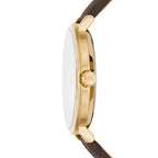 Michael Kors Addyson Three-Hand Gold Brown Genuine Leather Women's Watch - MK2945