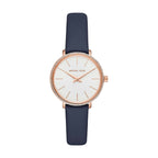 Michael Kors Pyper Three-Hand Rose Gold-Tone and Blue Leather Women's Watch - MK2804