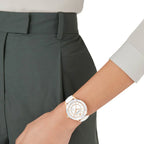 Swarovski Octea Lux White Dial White Leather Strap Women's Watch 5414416