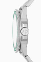 Armani Exchange Leonardo Green Dial Silver Watch - AX1860