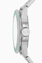 Armani Exchange Leonardo Green Dial Silver Watch - AX1860