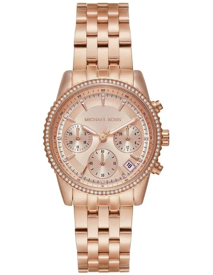 Michael Kors Mini Bryant Pavé Chronograaf Dameshorloge in Roségoud - MK7531 Hoofdafbeelding