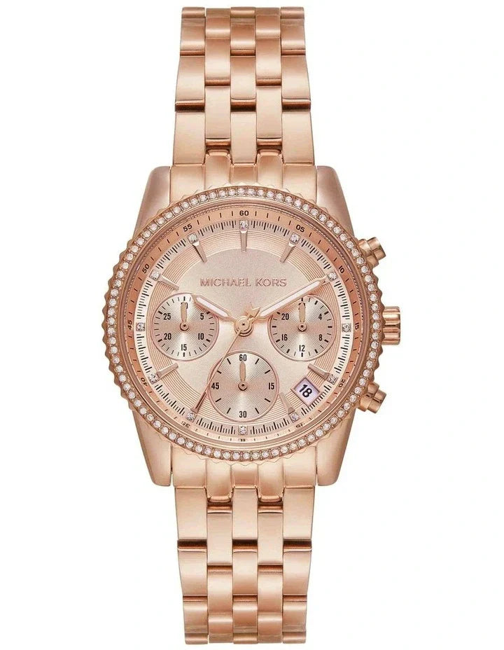 Michael Kors Mini Bryant Pavé Chronograph Rose-gold Women's Watch - MK7531