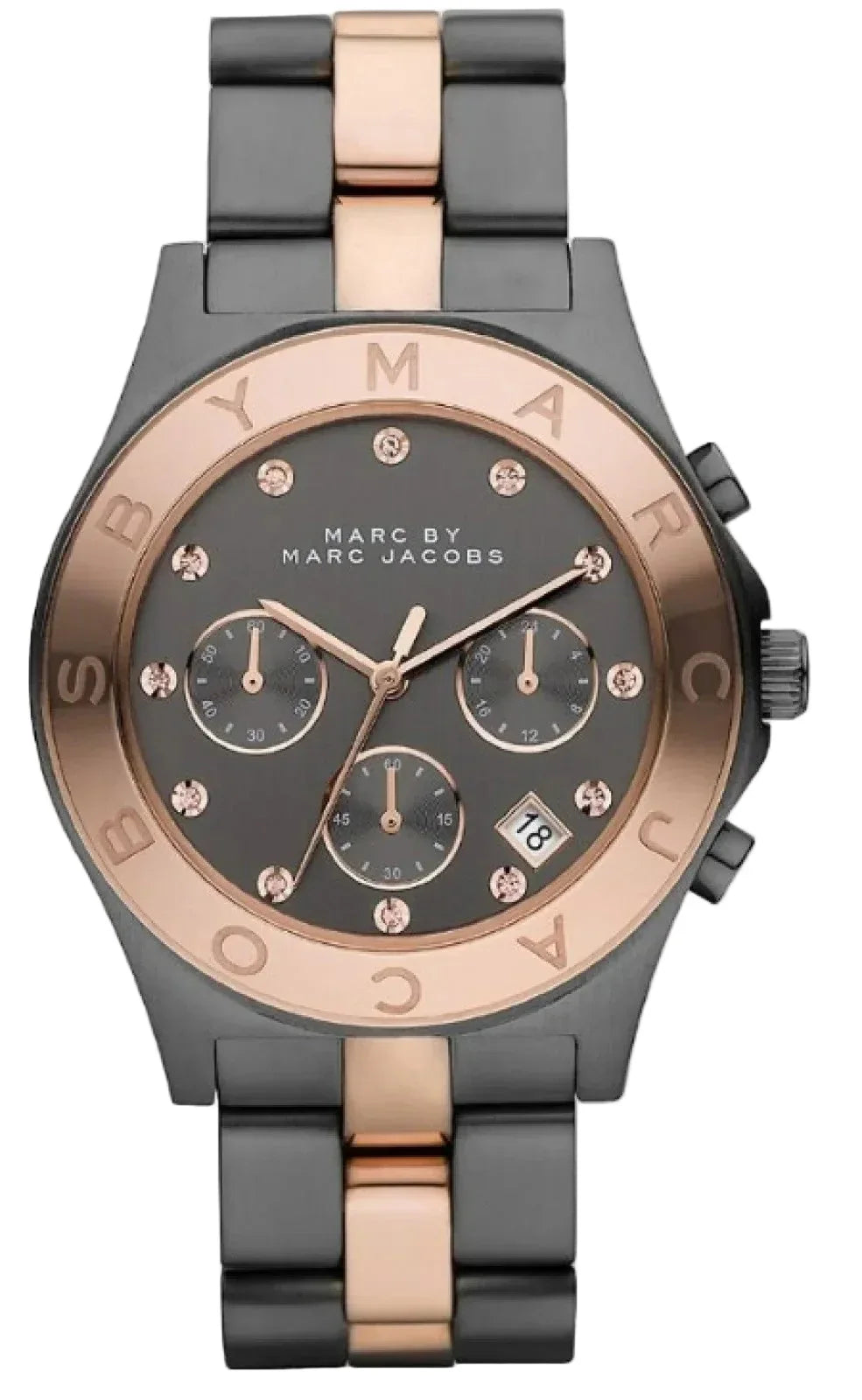 Marc By Marc Jacobs Blade Chronograph Grey Dial Two Tone Watch MBM8583 Hoofdafbeelding