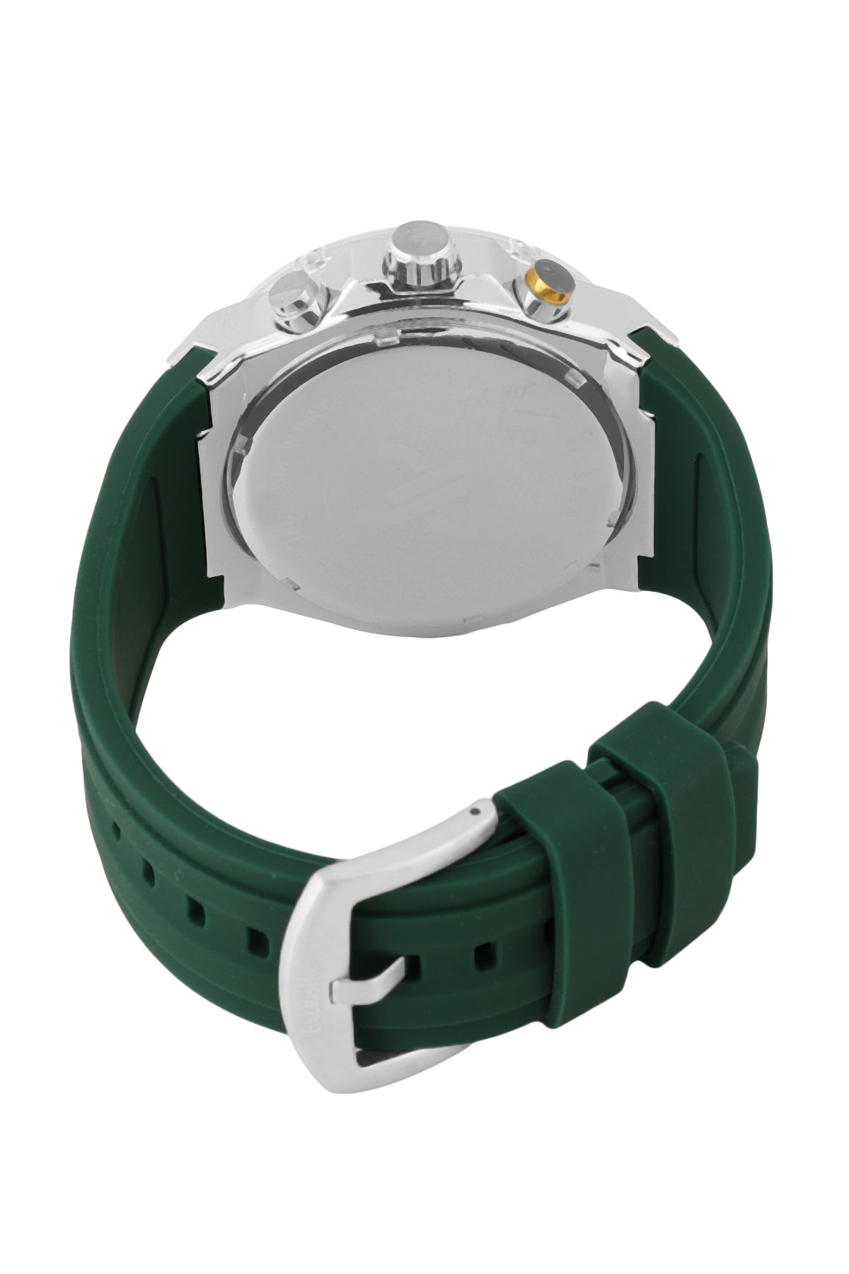 Daniel Klein Exclusive Green Skeleton Dial and Silicone Strap Silver Watch - DK.1.13889-2 Secondary image