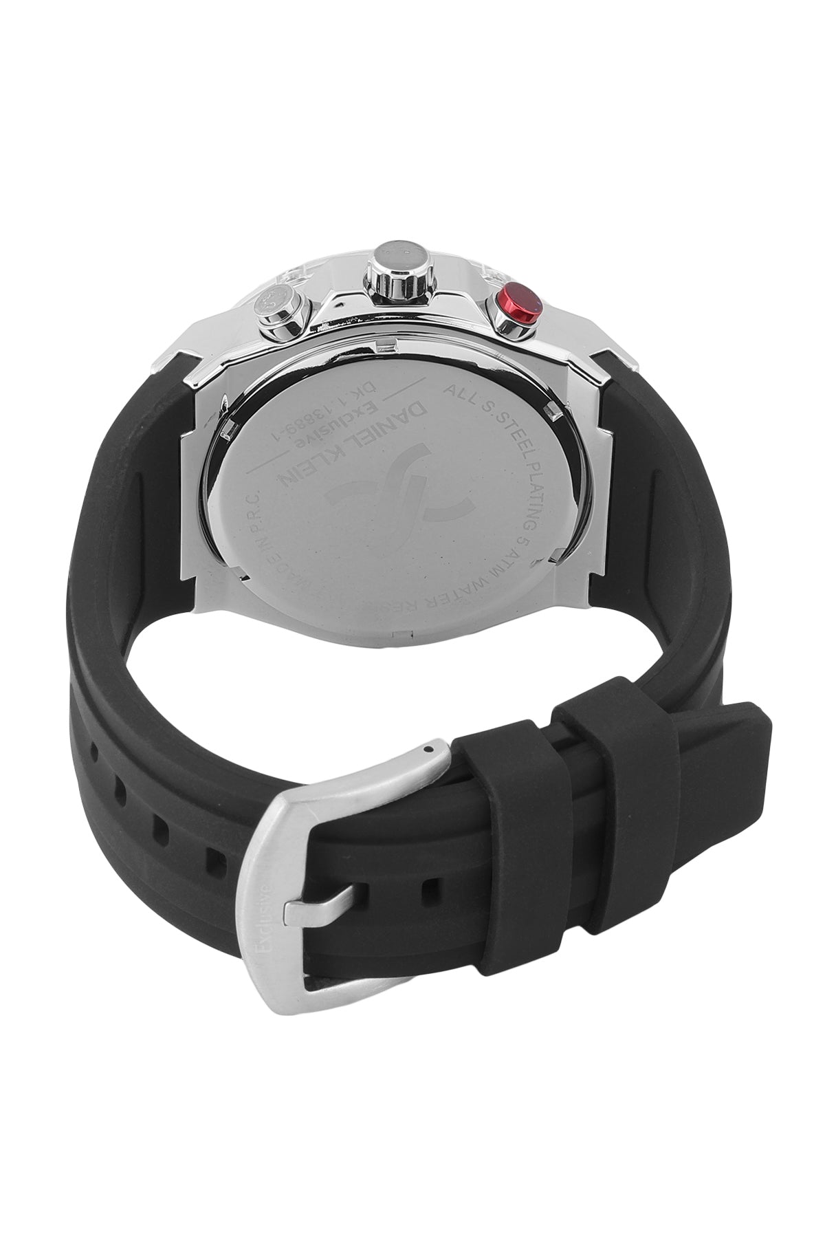 Daniel Klein Exclusive Grey Dial Black Silicone Strap Silver Watch - DK.1.13889-1 Secondary image