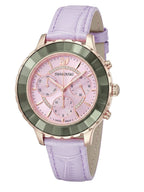 Swarovski Octea Lux Chrono Light Purple Leather Strap Women's Watch 5632263