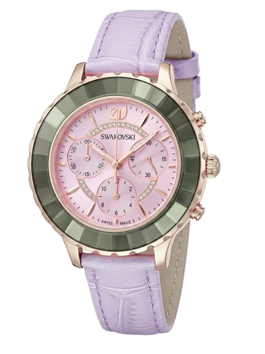 Swarovski Octea Lux Chrono Light Purple Leather Strap Women's Watch 5632263 Secondary image