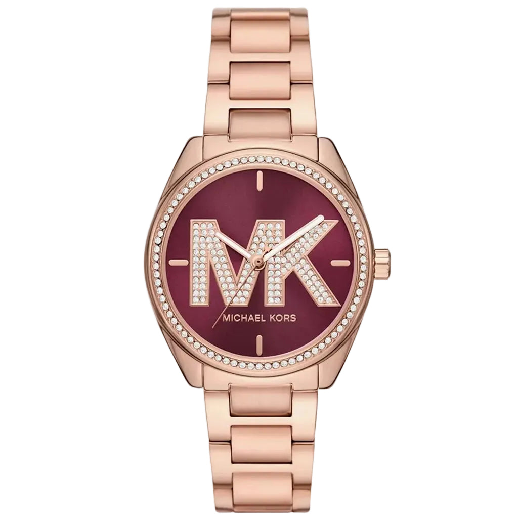 Michael Kors Janelle dameshorloge in roségoud en moerbeikleur - MK7382 Hoofdafbeelding