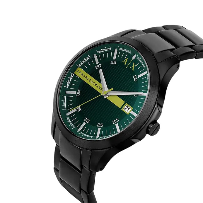 Armani Exchange Hampton 46mm Green Dial Black-Tone Men's Watch AX2450