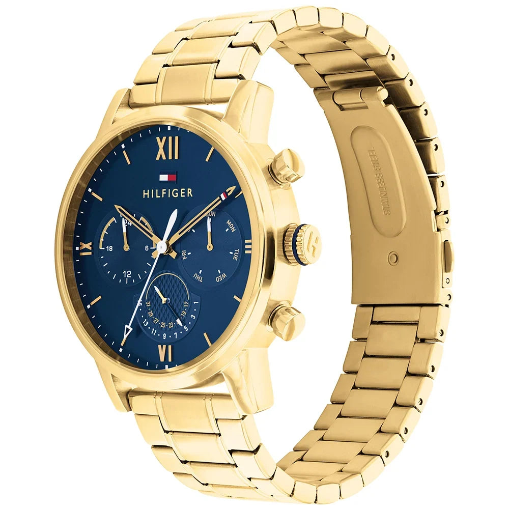 Tommy Hilfiger Sullivan 44mm Navy Dial Gold-Tone Men's Watch 1791880