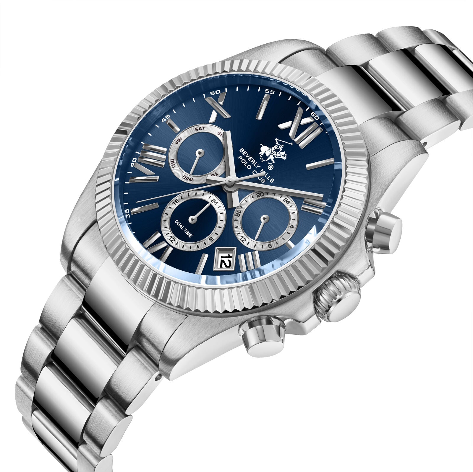 Beverly Hills Polo Club Dual Time Blue Dial Multifunction Silver Watch BP3874X.390 Secondary image