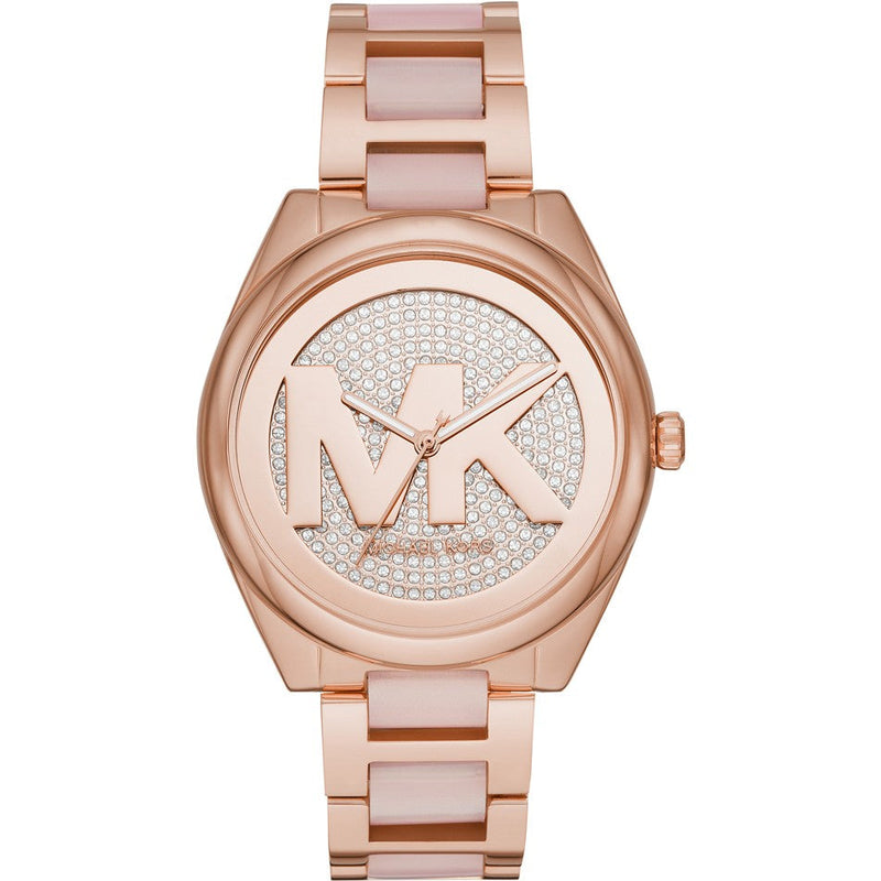 Michael Kors Janelle dameshorloge met drie wijzers, roségoud - MK7089 Hoofdafbeelding