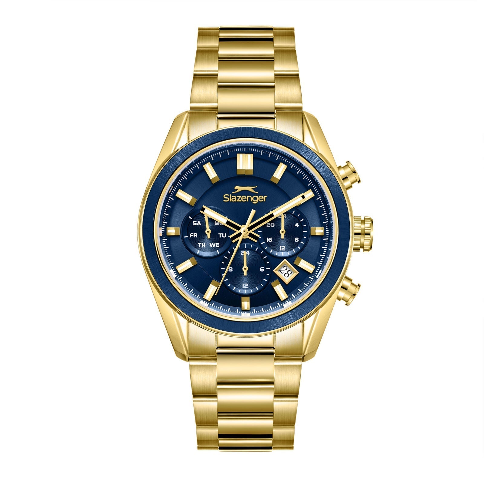 Slazenger Big Daddy Chronograph Blue Dial Gold Watch - SL.09.2600.2.190 Main image