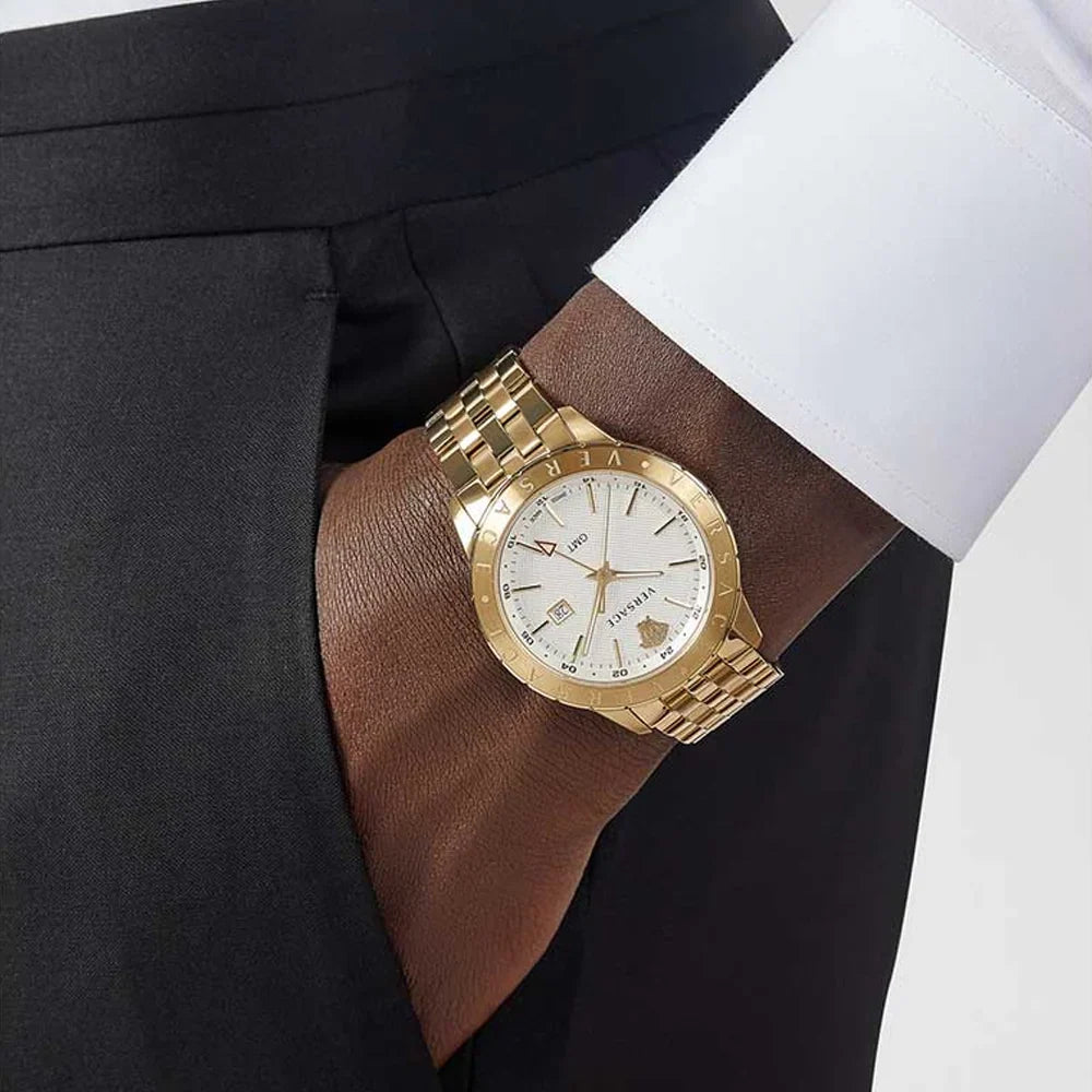 Versace Univers 42mm White Dial Gold-Tone Men's Watch VEBK00518