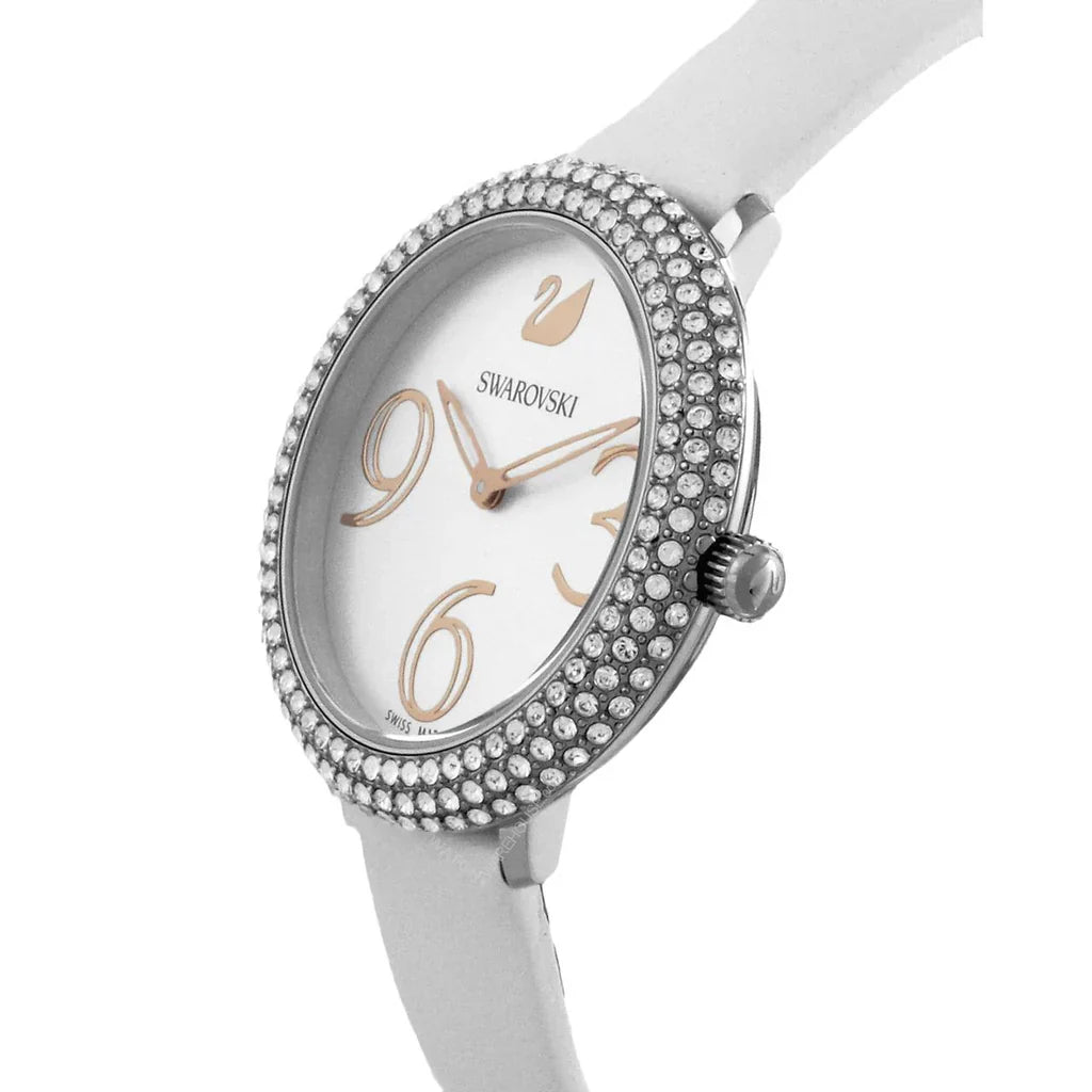 Swarovski Crystal Frost Silver Dial White Leather Strap Women's Watch 5484070 Secondary image