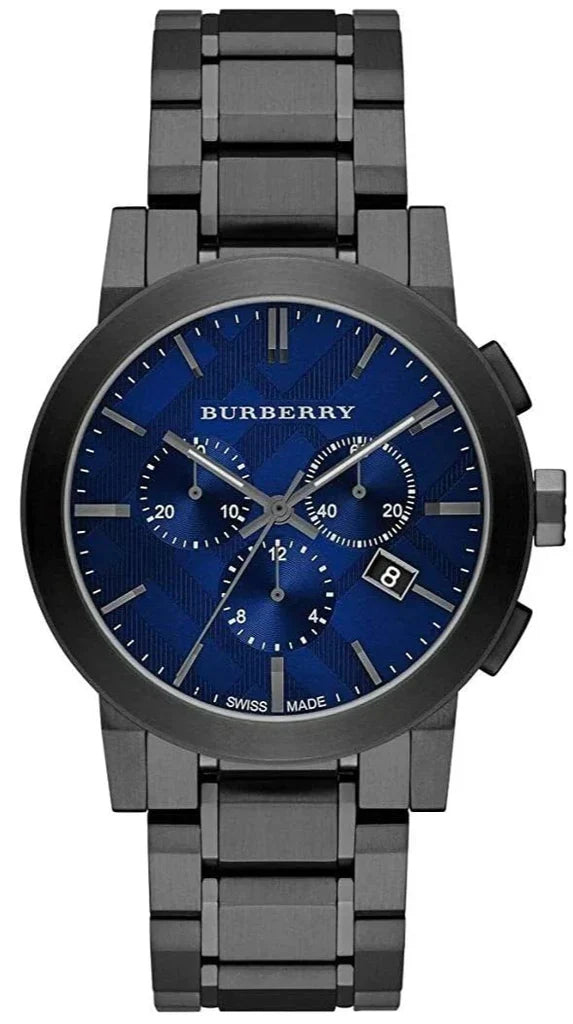 Burberry The City Chronograph Sub-Dials Blue Dial Dark Grey Ion-Plated Men's Watch BU9365 Secundaire afbeelding
